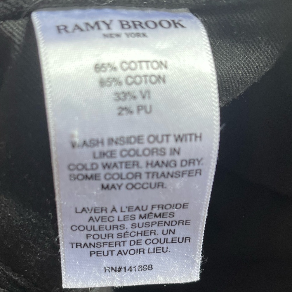 Ramy Brook Black Velvet Velveteen Ankle Zip Kate Pants Sz. 29 - Picture 6 of 7